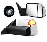2009-2018 Ram 1500/2500/3500 Tow Mirrors - Power/Heated/Signal/Puddle Lamps/Temp Sensor (4th Gen, Chrome)
