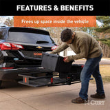CURT 60IN. X 24IN. BLACK STEEL BASKET CARGO CARRIER (FIXED 2IN. SHANK; 500 LBS.) - 18152