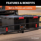 CURT 60IN. X 24IN. BLACK STEEL BASKET CARGO CARRIER (FIXED 2IN. SHANK; 500 LBS.) - 18152
