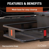 CURT 60IN. X 24IN. BLACK STEEL BASKET CARGO CARRIER (FIXED 2IN. SHANK; 500 LBS.) - 18152