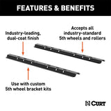 CURT UNIVERSAL 5TH WHEEL BASE RAILS, 25K (CARBIDE BLACK) - 16200