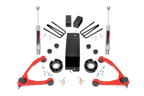 Rough Country 3.5 Inch Lift Kit -Strut Spacer/N3 Shocks - 07-16 Silverado/Sierra 1500 - 19431ARED