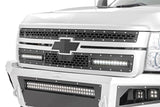 ROUGH COUNTRY MESH GRILLE W/ DUAL 12IN BLACK SERIES LEDS | 2011-2014 CHEVY SILVERADO 2500HD/3500HD - 70155