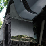 HUSKY KICK BACK MUD FLAPS 12" WIDE - BLACK TOP AND STAINLESS STEEL WEIGHT
