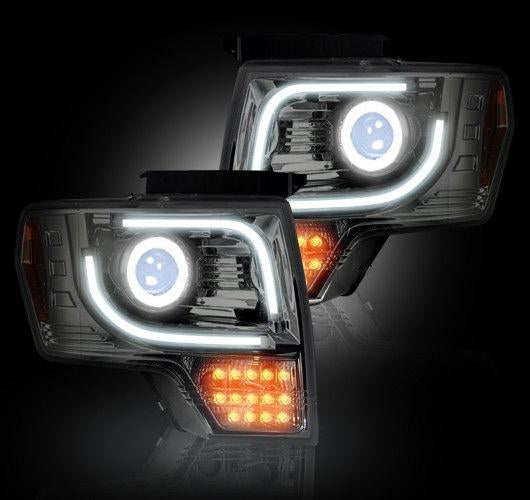 RECON PROJECTOR HEADLIGHTS CLEAR/CHROME (SET) | 2013-2014 F150/RAPTOR