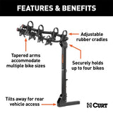 CURT PREMIUM HITCH-MOUNTED BIKE RACK (4 BIKES; 2IN. SHANK) - 18064