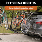 CURT TRAY-STYLE HITCH-MOUNTED BIKE RACK (4 BIKES; 2IN. SHANK) - 18087