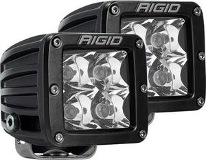 RIGID D-SERIES PRO LED LIGHT; SPOT OPTIC; AMBER; SURFACE MOUNT; PAIR