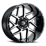 VISION 360 SLIVER GLOSS BLACK MACHINED FACE | 20X9 8X6.5 +12 OFFSET - C360-2981GBMF12