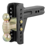 CURT ADJUSTABLE CHANNEL MOUNT WITH DUAL BALL (2-1/2IN. SHANK; 20;000 LBS.; 6IN. DROP) - 45902