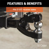 CURT RECEIVER-MOUNT BALL/PINTLE HITCH (2-1/2IN. SHANK; 2-5/16IN. BALL; 20;000 LBS.) - 48012