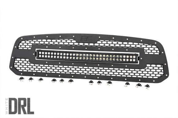 ROUGH COUNTRY RAM MESH GRILLE | 30IN DUAL ROW BLACK SERIES LED W/ COOL WHITE DRL (13-18 1500) - 70199DRL