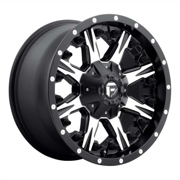 FUEL NUTZ D541 1PC 20X10 5X4.5/5X5 MATTE BLACK & MACHINED -24MM - D54120002645