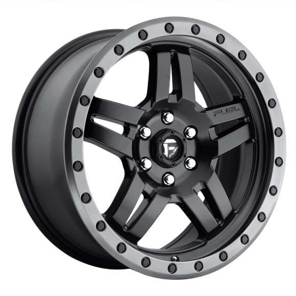 FUEL ANZA D557 1PC 17X8.5 6X139.7 MATTE BLACK & GUN METAL -6MM - D55717858345