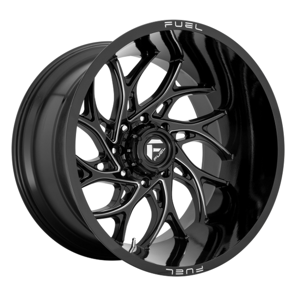 FUEL RUNNER D741 1PC 20X10 5X5.5 GLOSS BLACK & MILLED -18MM - D7412000B447