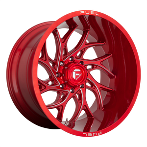 FUEL RUNNER D742 1PC 24X12 6X139.7 CANDY RED & MILLED -44MM - D74224208447