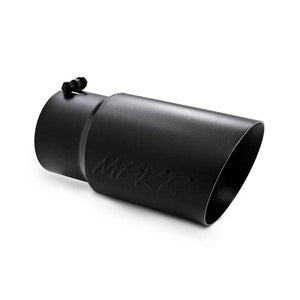 MBRP T5074BLK TIP | 6" O.D. DUAL WALL ANGLED 5" INLET 12" LENGTH BLACK COATED - T304