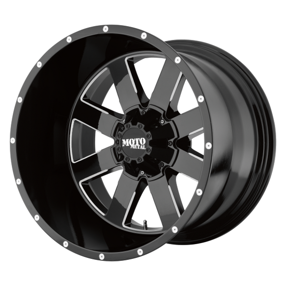 MOTO METAL MO962 20X12 8X6.5 GLOSS BLACK & MILLED -44MM - MO96221280344N