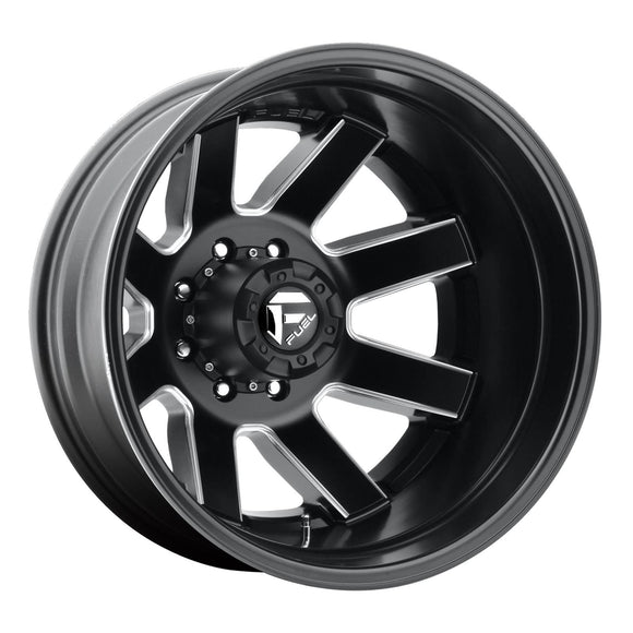 FUEL MAVERICK D538 1PC 24X8.25 8X210 DUALLY MATTE BLACK & MILLED -221MM - D53824829335