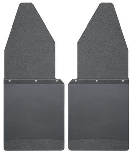 HUSKY KICK BACK MUD FLAPS 12" WIDE - BLACK TOP AND BLACK WEIGHT