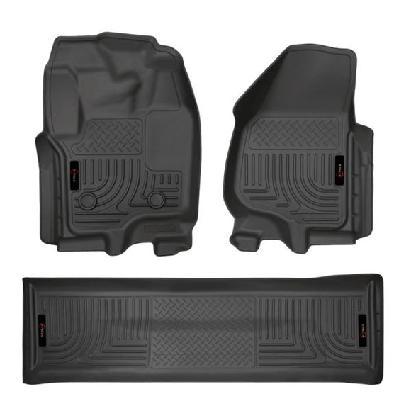ENTHUZE FLOOR LINERS - F-250/350 CREW W/ RAISED FOOT PEDAL 12-16 - ACTENT10781-2